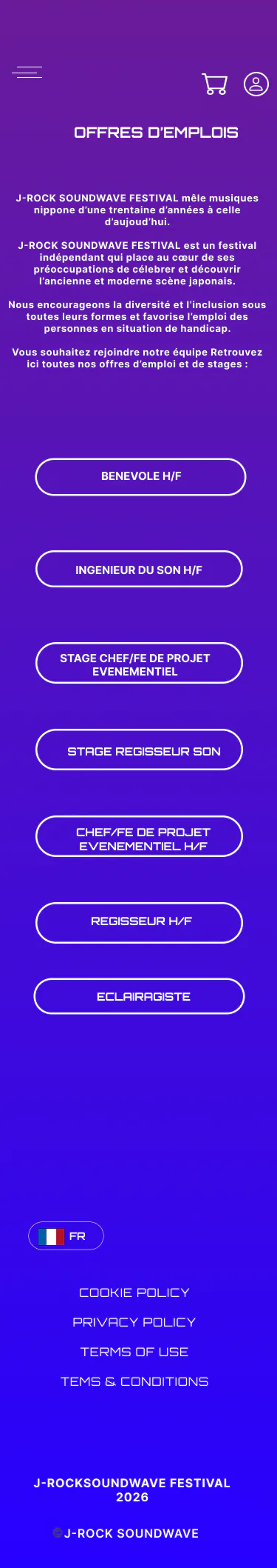 Offres d’emploi - wireframe J-Rock Soundwave Festival